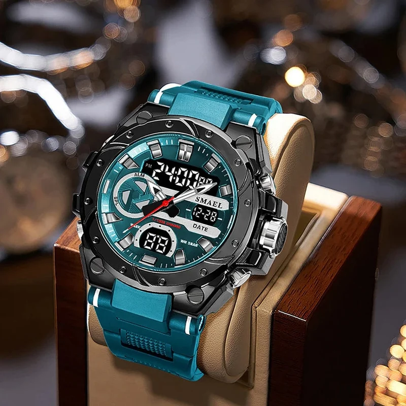 SMAEL Marke Sport Uhren 50M Wateproof Dual Time Display Uhren LED 8029 Stoppuhren Alarm Multifunktionale herren Armbanduhren