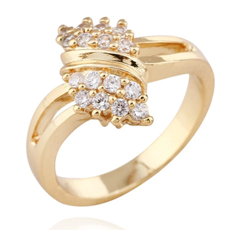 100% 14 K Gold Diamant Charm Lady Ringe für Frauen Böhmen Engagement Unregelmäßigen Aros Mujer Oreja 14 K Gold Schmuck