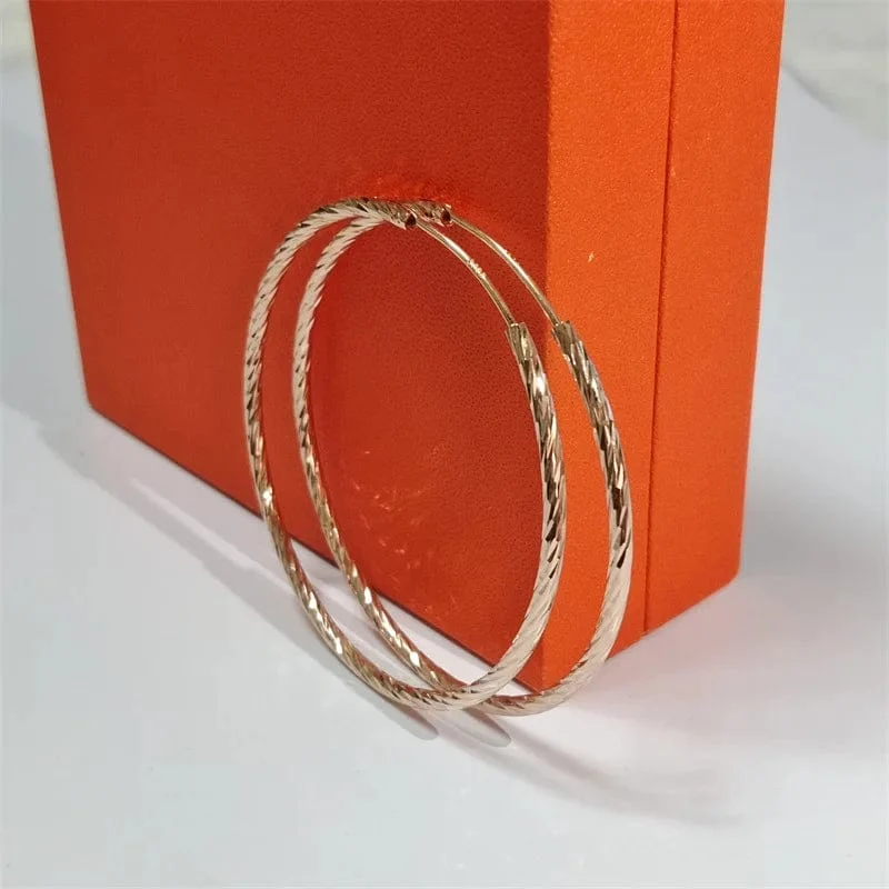 Senlissi - Creolen für Damen, 18 Karat Gelbgold vergoldet, 925er Sterlingsilber, modische Tropfenohrringe, Cерьги Kольца Kольц SL009