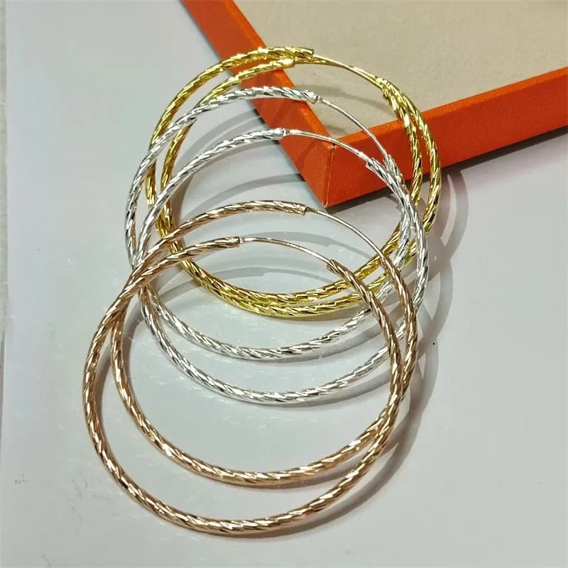 Senlissi - Creolen für Damen, 18 Karat Gelbgold vergoldet, 925er Sterlingsilber, modische Tropfenohrringe, Cерьги Kольца Kольц SL009