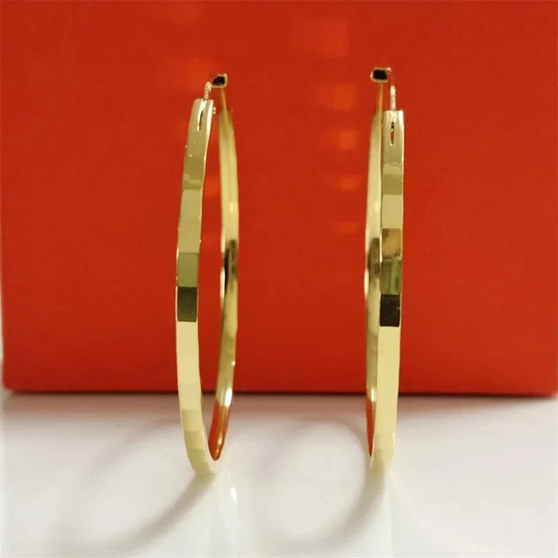 Senlissi-Neue Mode 18K vergoldet Creolen für Frauen 925 Sterling Silber 2.0 mm Mode Ohrring Cерьги Kольца 3/4/5/6 cm