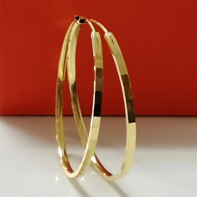 Senlissi-Neue Mode 18K vergoldet Creolen für Frauen 925 Sterling Silber 2.0 mm Mode Ohrring Cерьги Kольца 3/4/5/6 cm