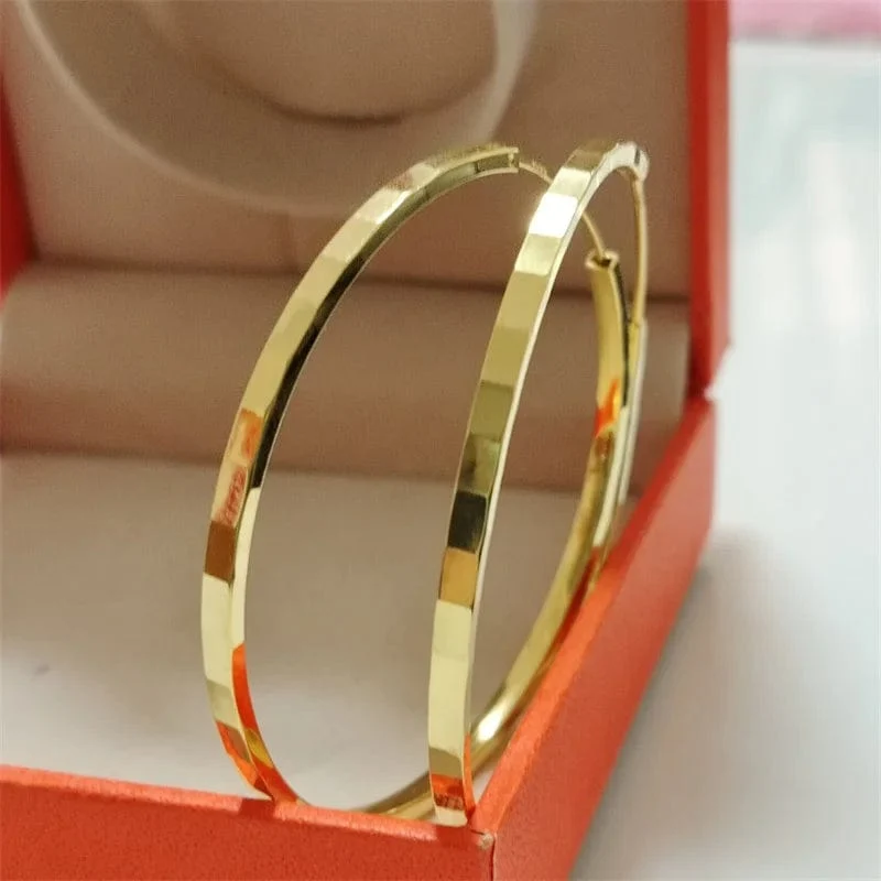 Senlissi-Neue Mode 18K vergoldet Creolen für Frauen 925 Sterling Silber 2.0 mm Mode Ohrring Cерьги Kольца 3/4/5/6 cm