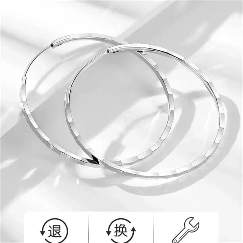 Senlissi-Neue Mode 18K vergoldet Creolen für Frauen 925 Sterling Silber 2.0 mm Mode Ohrring Cерьги Kольца 3/4/5/6 cm