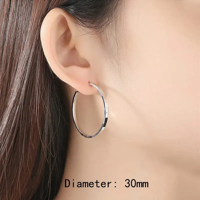 Senlissi-Neue Mode 18K vergoldet Creolen für Frauen 925 Sterling Silber 2.0 mm Mode Ohrring Cерьги Kольца 3/4/5/6 cm