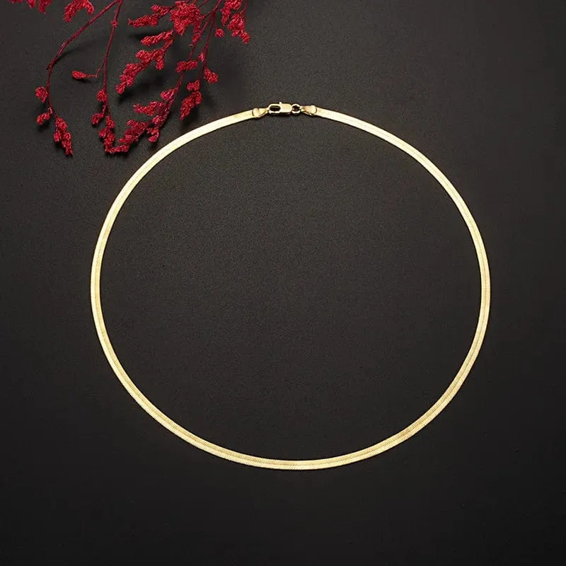 Neu in Gold 18 Karat 18/20/22/24 Zoll 4MM Klinge Herren Damen Kette Halskette Luxus Designer Schmuck GaaBou Schmuck