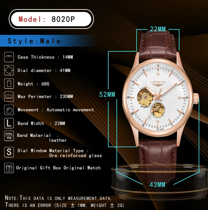 Mann uhr automatische bewegung eleganten stil großhandel automatische uhr für männer rom skelett artikel LONGLUXmechanische armbanduhren