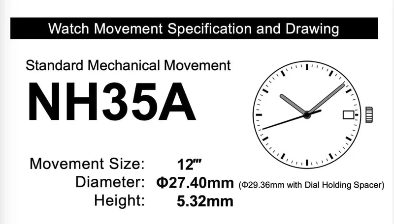 Japan NH35 Uhrwerk Automatik Mechanisch Hohe Genauigkeit Japona TMI NH35A-3 Uhr Kalendermechanismus Handgelenk Tag Datum Set