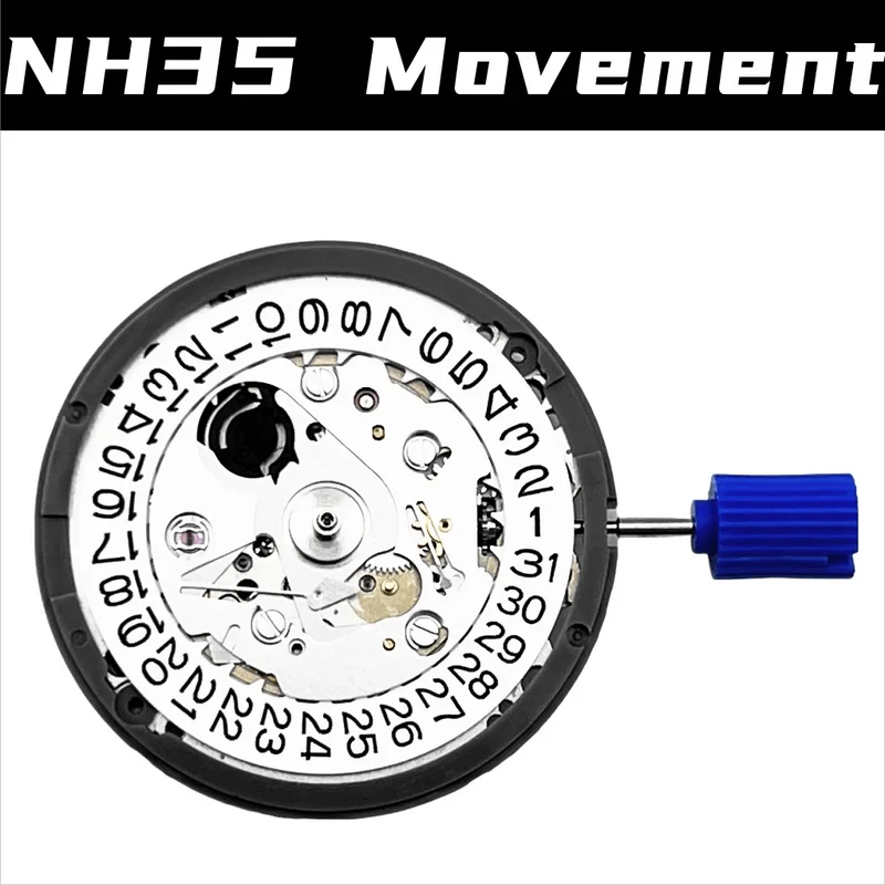 NH35 Bewegung Weiß Kalender 24 Juwelen Hohe Genauigkeit Mechanische Bewegung Uhr Zubehör Für 3/3.8 uhr Krone