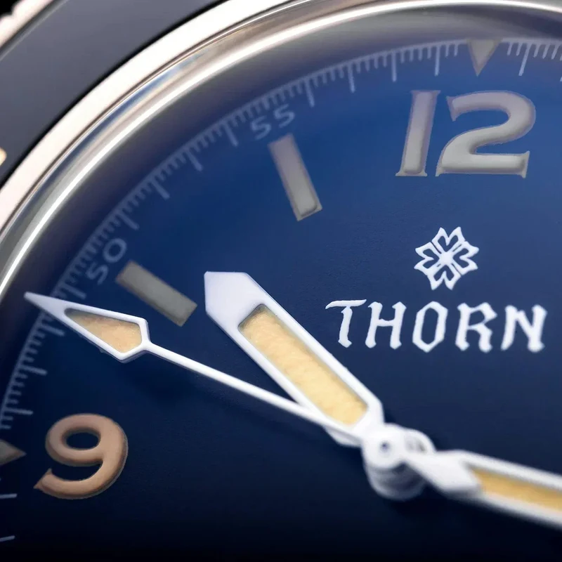 THORN 50-Fathoms Uhr Männer 40MM Vintage NH35 Bewegung Automatische K9 Mineral Kristall TR900 C3 Leuchtende Barracuda 200M Wasserdicht