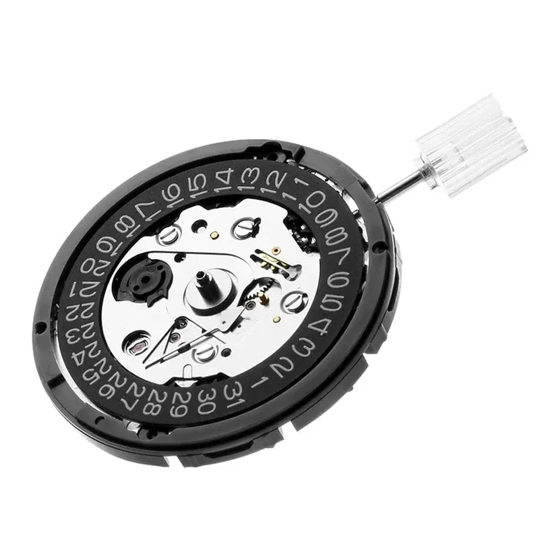 Neu NH35 24 Schmuck Hohe Genauigkeit Mechanische Automatische Bewegung Schwarz Tag Datum 3 uhr Krone 3.8'clock Krone