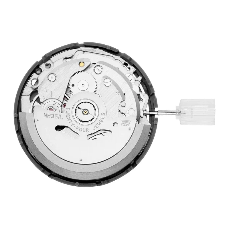 Neu NH35 24 Schmuck Hohe Genauigkeit Mechanische Automatische Bewegung Schwarz Tag Datum 3 uhr Krone 3.8'clock Krone