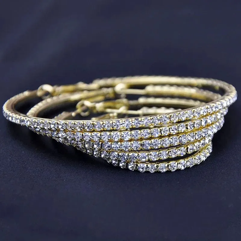 Raexrage 30–100 mm modische Creolen mit Strass-Kreis-Kristall-Ohrringe, große Basketballfrauen-CZ-Hiphop-Ohrringe für Frauen