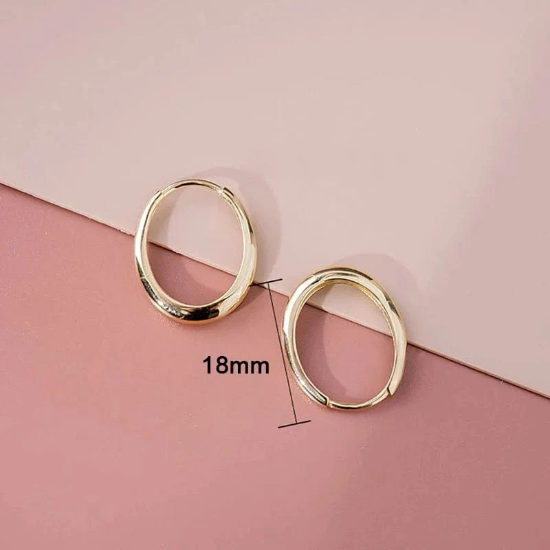 Huitan Vielseitige Gold Farbe Hoop Ohrringe Weibliche Täglichen Party Schmuck Matel Stil Einfache Design Zubehör für Frauen Großhandel