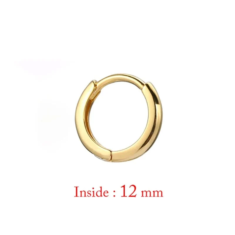 Einzelne minimale, goldfarbene, winzige Knorpel-Creolen, glänzende Ohrringe, Piercing-Accessoire, trendige kleine Huggie-Creolen für Frauen für Männer