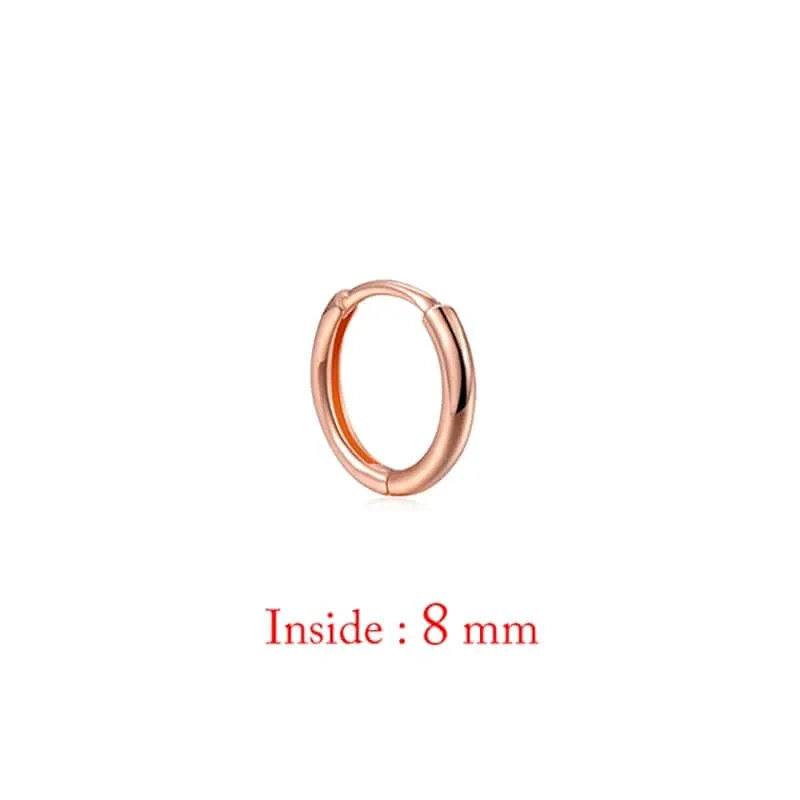 Einzelne minimale, goldfarbene, winzige Knorpel-Creolen, glänzende Ohrringe, Piercing-Accessoire, trendige kleine Huggie-Creolen für Frauen für Männer