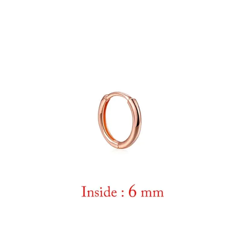 Einzelne minimale, goldfarbene, winzige Knorpel-Creolen, glänzende Ohrringe, Piercing-Accessoire, trendige kleine Huggie-Creolen für Frauen für Männer