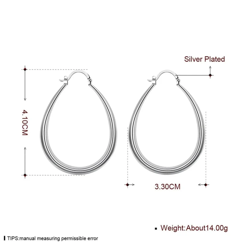 DOTEFFIL 925 Sterling Silber Glatte Kreis 41mm Hoop Ohrringe Für Frauen Dame Geschenk Mode Charme Hohe Qualität Hochzeit Schmuck