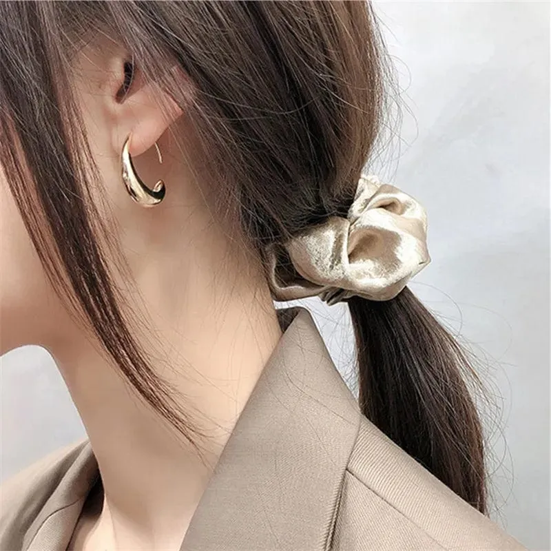 925 silber Nadel Geometrische Oval Hoop Ohrringe Für Frauen Party Hochzeit Punk Schmuck Geschenk e551