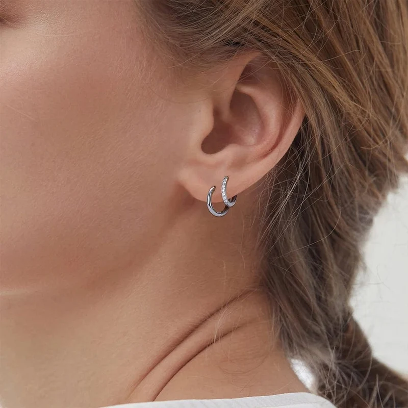 2/20 STK G23 Titan Ohrring Hoop CZ Scharniersegment runder Nasenring für Frauen Ohr Tragus Knorpel Helix Daith Piercing Schmuck