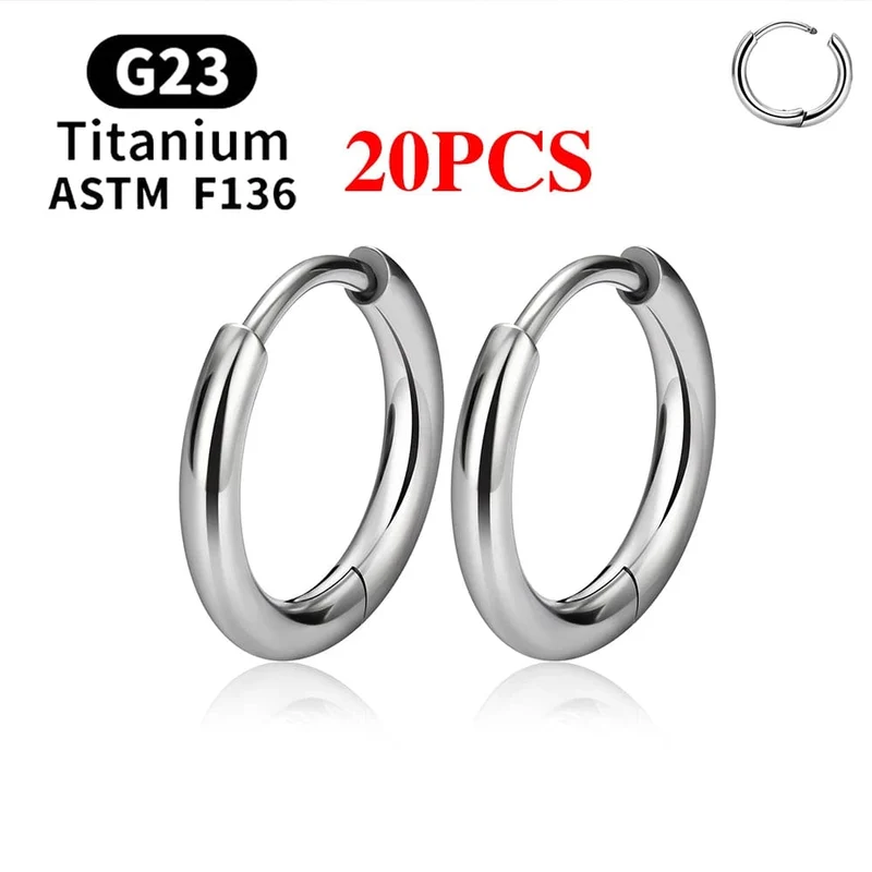 2/20 STK G23 Titan Ohrring Hoop CZ Scharniersegment runder Nasenring für Frauen Ohr Tragus Knorpel Helix Daith Piercing Schmuck