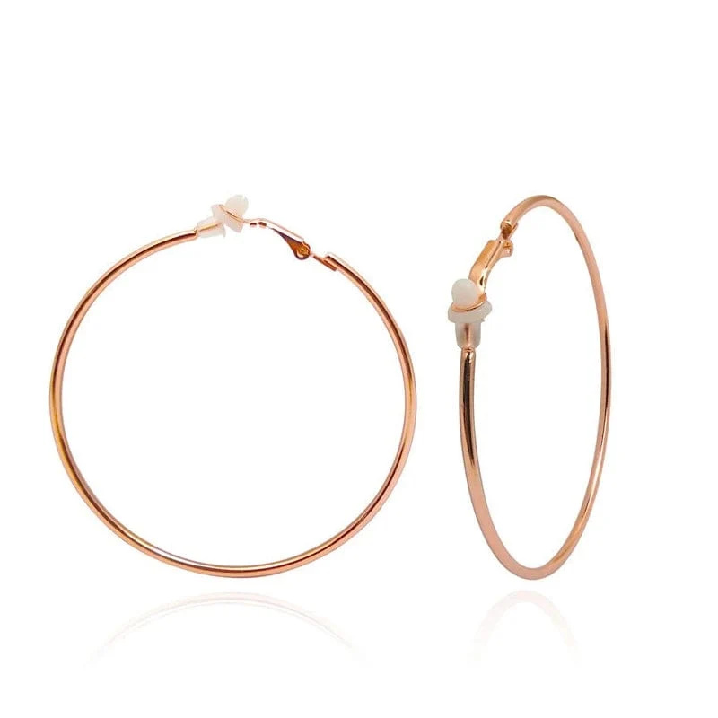 3/4/5/6/7/8/9/10CM Galvanik Creolen ohne Piercing Klassisch All Match Fake Clip-On Daily Party Kreis Ohrring Clip