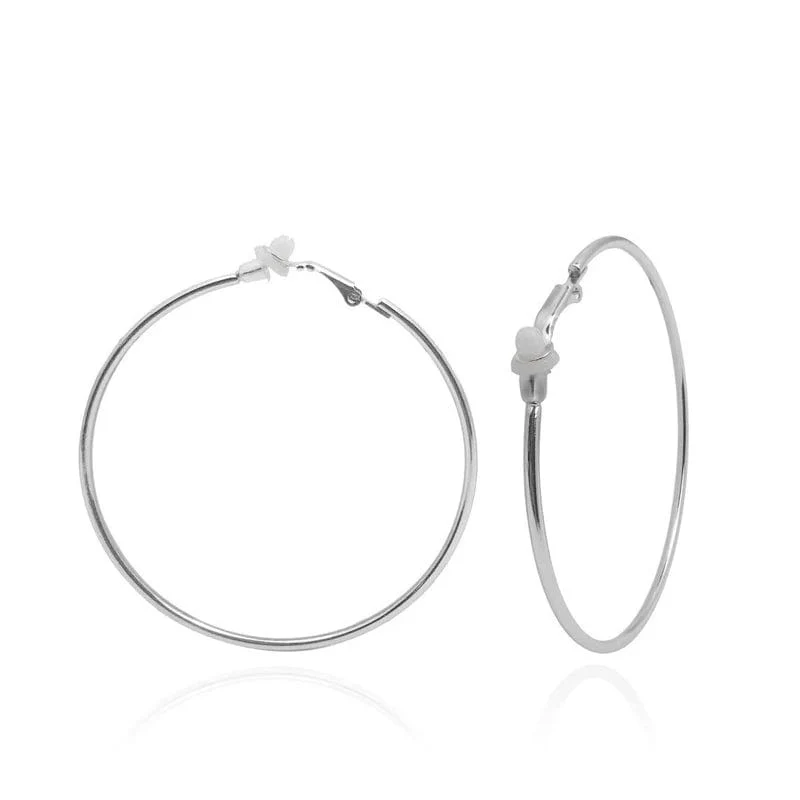 3/4/5/6/7/8/9/10CM Galvanik Creolen ohne Piercing Klassisch All Match Fake Clip-On Daily Party Kreis Ohrring Clip