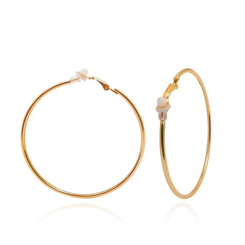 3/4/5/6/7/8/9/10CM Galvanik Creolen ohne Piercing Klassisch All Match Fake Clip-On Daily Party Kreis Ohrring Clip
