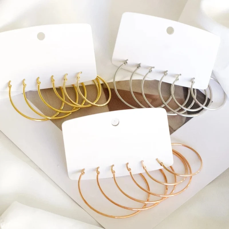 LUXUSTEEL Gold Farbe Edelstahl Hoop Ohrringe Für Frauen Männer Große/Kleine Kreis Runde Ohr Schmuck Bijoux Acier Inoxidable