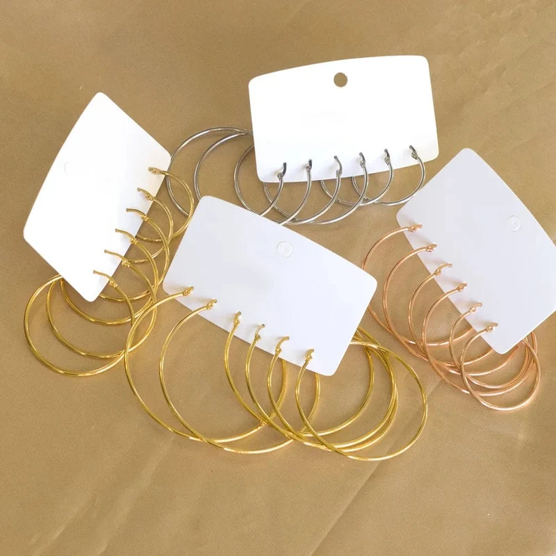 LUXUSTEEL Gold Farbe Edelstahl Hoop Ohrringe Für Frauen Männer Große/Kleine Kreis Runde Ohr Schmuck Bijoux Acier Inoxidable