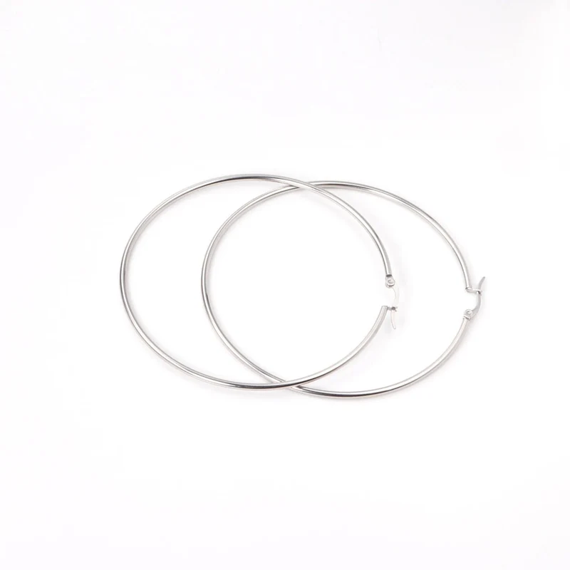 LUXUSTEEL Gold Farbe Edelstahl Hoop Ohrringe Für Frauen Männer Große/Kleine Kreis Runde Ohr Schmuck Bijoux Acier Inoxidable