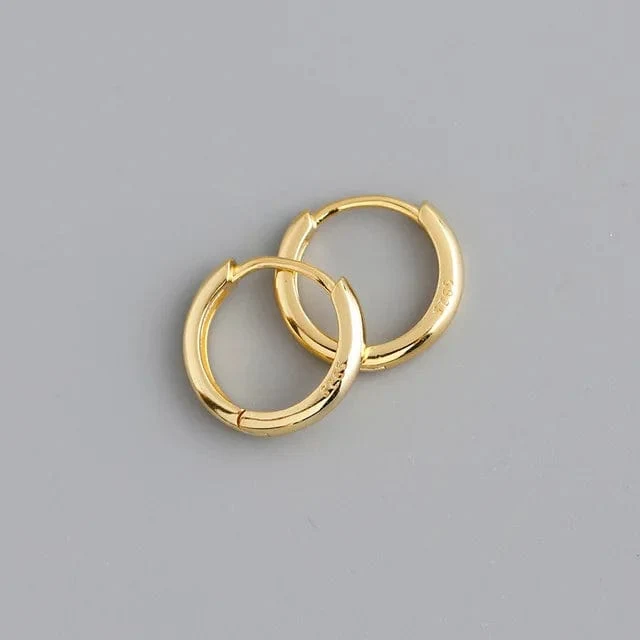 100 % echtes 925 Sterling Silber minimalistische böhmische runde Ohrschnalle für Frauen Punk Unisex Rock Creolen Schmuck Zubehör