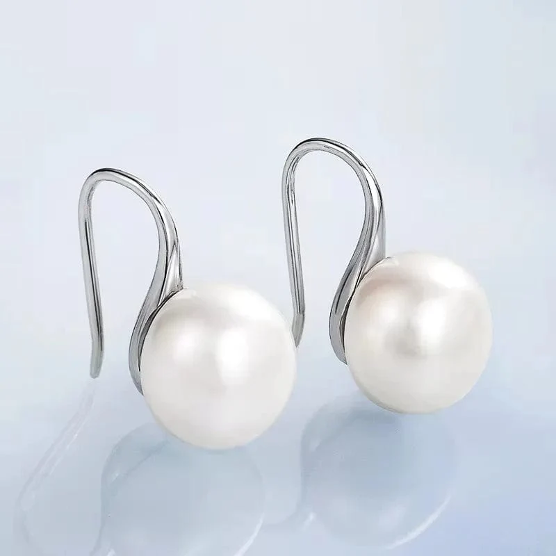 CAOSHI Schlichte, elegante Creolen mit Kunstperlen – Anmutiger Damenschmuck für Verlobung, Alltag, Party – das perfekte Geschenk