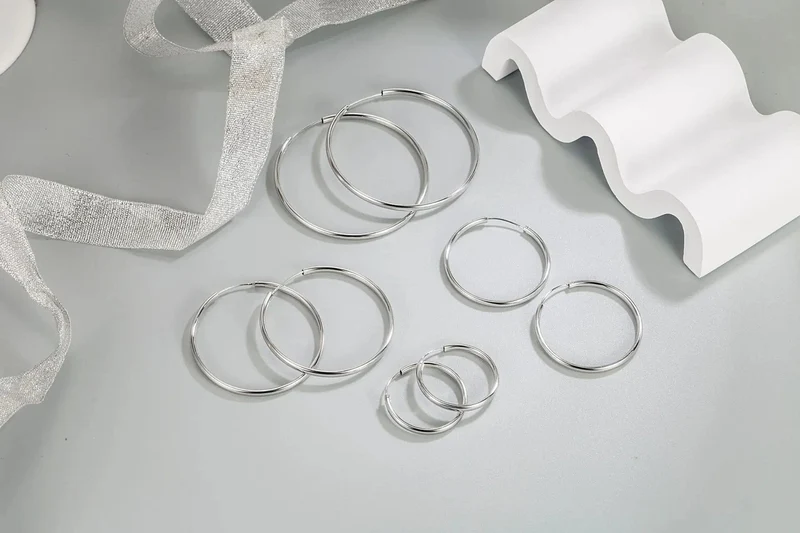 925 Sterling Silber 3MM Dicke 3/4/5/6CM Creolen Ohrringe Für Frauen Hochzeit Luxus Schmuck Zubehör 2024 Trend Schmuck