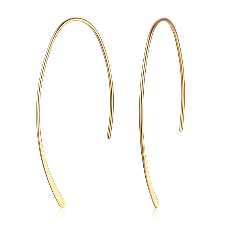 Stilvolle geometrische Creolen für Damen und Mädchen, Edelstahl, minimalistisch und elegant