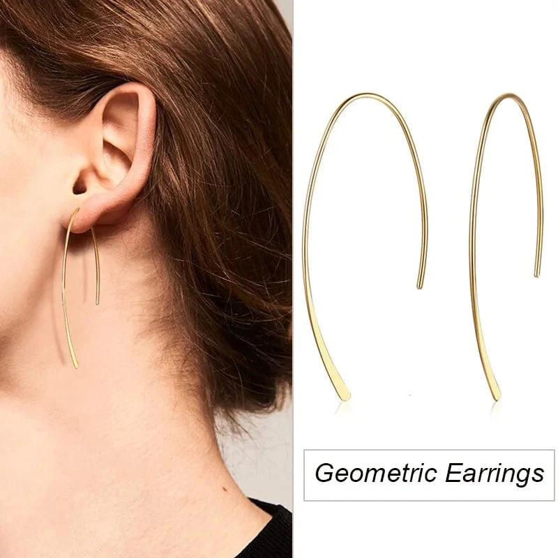Stilvolle geometrische Creolen für Damen und Mädchen, Edelstahl, minimalistisch und elegant