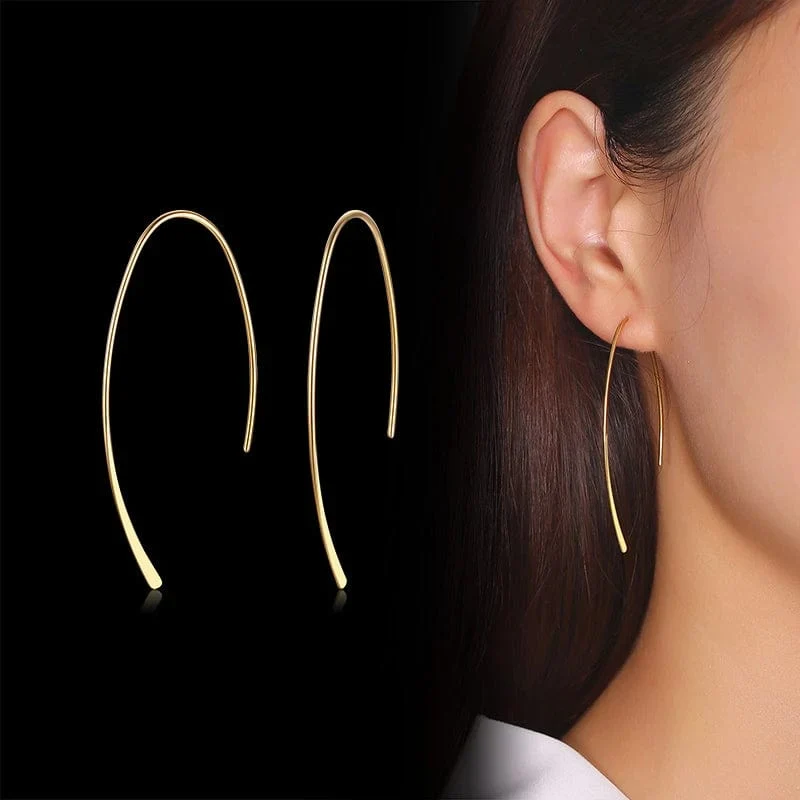 Stilvolle geometrische Creolen für Damen und Mädchen, Edelstahl, minimalistisch und elegant
