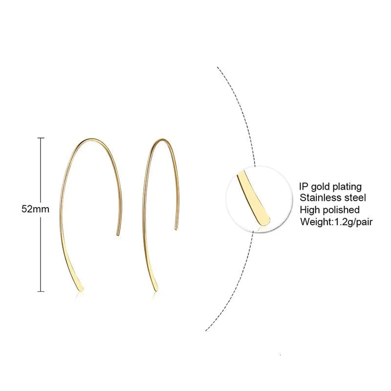 Stilvolle geometrische Creolen für Damen und Mädchen, Edelstahl, minimalistisch und elegant