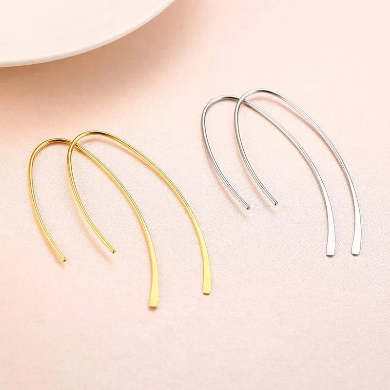 Stilvolle geometrische Creolen für Damen und Mädchen, Edelstahl, minimalistisch und elegant