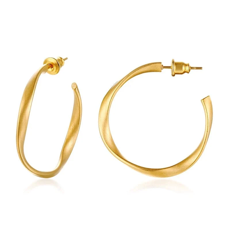 Stilvolle geometrische Creolen für Damen und Mädchen, Edelstahl, minimalistisch und elegant