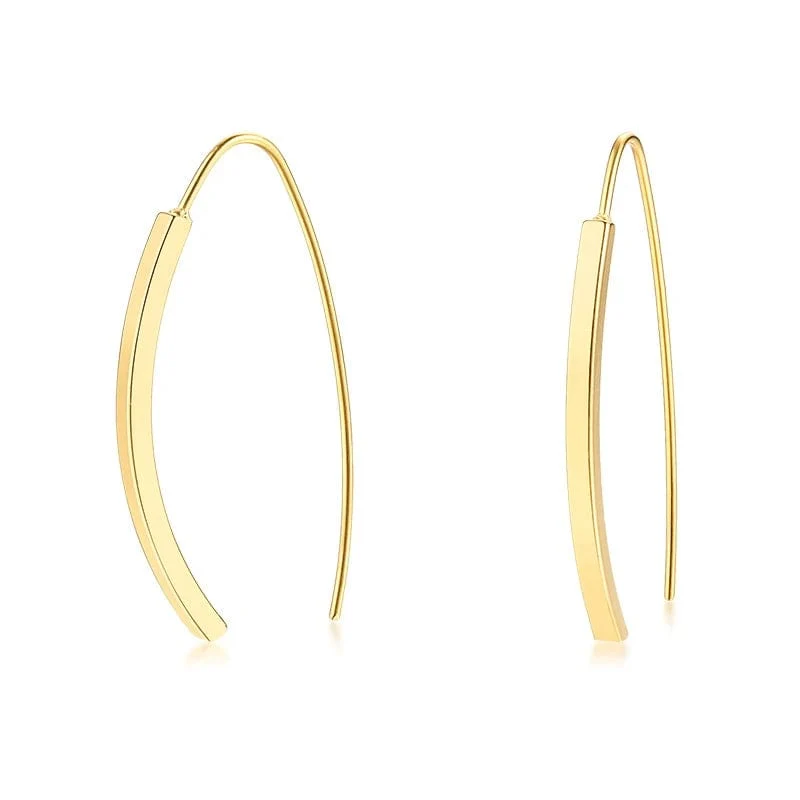 Stilvolle geometrische Creolen für Damen und Mädchen, Edelstahl, minimalistisch und elegant