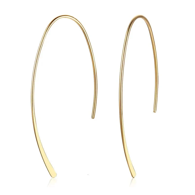 Stilvolle geometrische Creolen für Damen und Mädchen, Edelstahl, minimalistisch und elegant