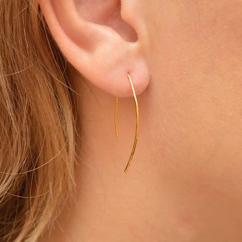 Stilvolle geometrische Creolen für Damen und Mädchen, Edelstahl, minimalistisch und elegant