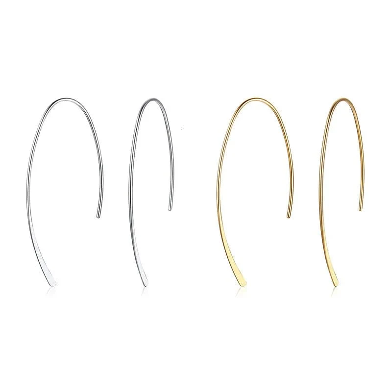 Stilvolle geometrische Creolen für Damen und Mädchen, Edelstahl, minimalistisch und elegant