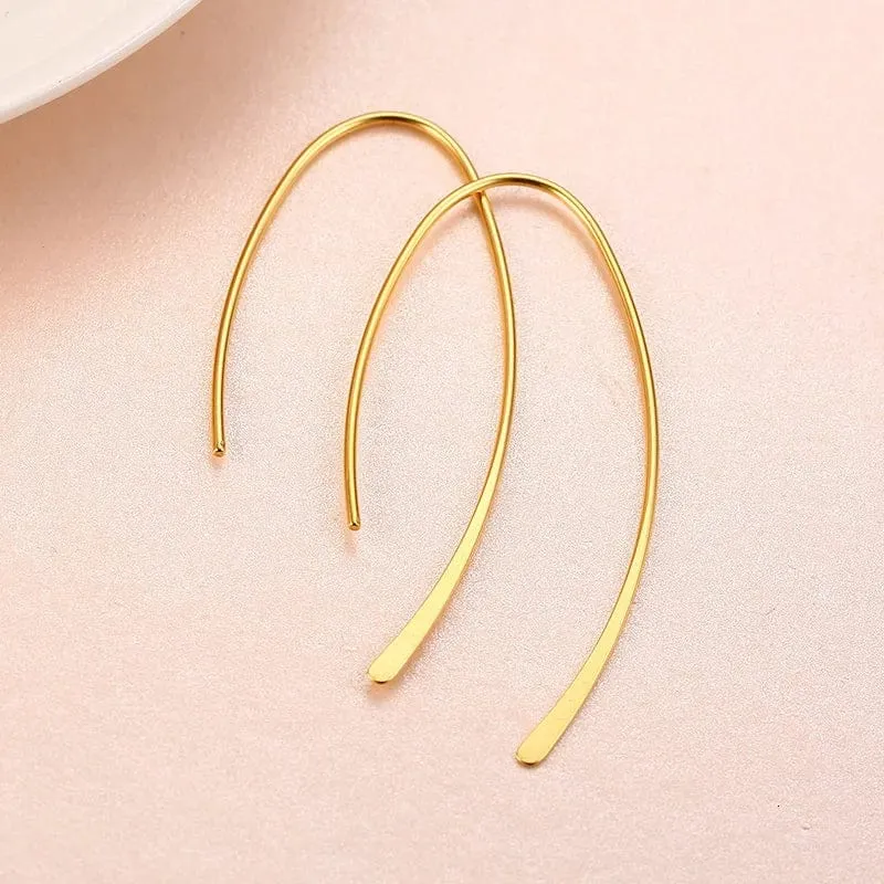Stilvolle geometrische Creolen für Damen und Mädchen, Edelstahl, minimalistisch und elegant