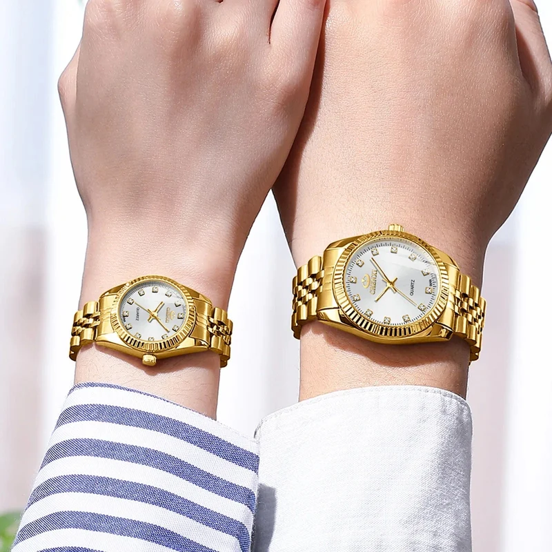 CHENXI Marke Top Luxus Damen Goldene Uhr für Frauen Uhr Weibliche frauen Kleid Strass Quarz Wasserdichte Armbanduhren