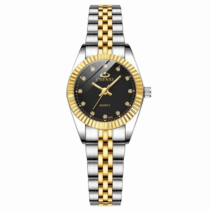 CHENXI Marke Top Luxus Damen Goldene Uhr für Frauen Uhr Weibliche frauen Kleid Strass Quarz Wasserdichte Armbanduhren