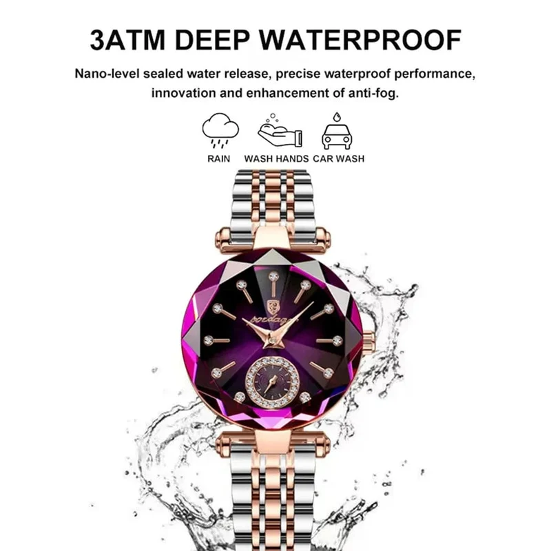 POEDAGAR Luxus Frau Armbanduhr Elegante Wasserdichte Edelstahl Uhr für Damen Kleid Diamant Quarz frauen Uhren Reloj