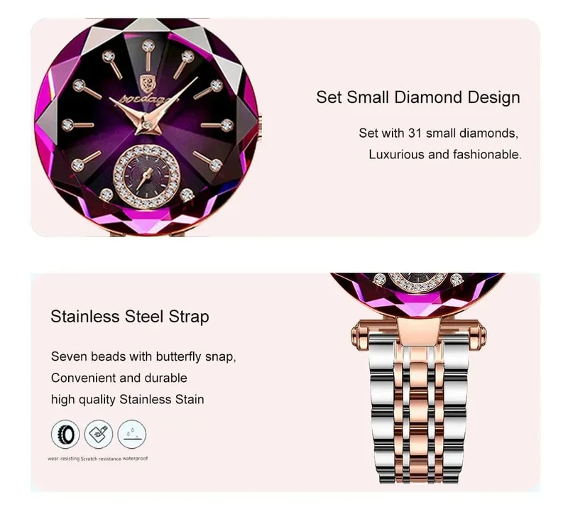 POEDAGAR Luxus Frau Armbanduhr Elegante Wasserdichte Edelstahl Uhr für Damen Kleid Diamant Quarz frauen Uhren Reloj