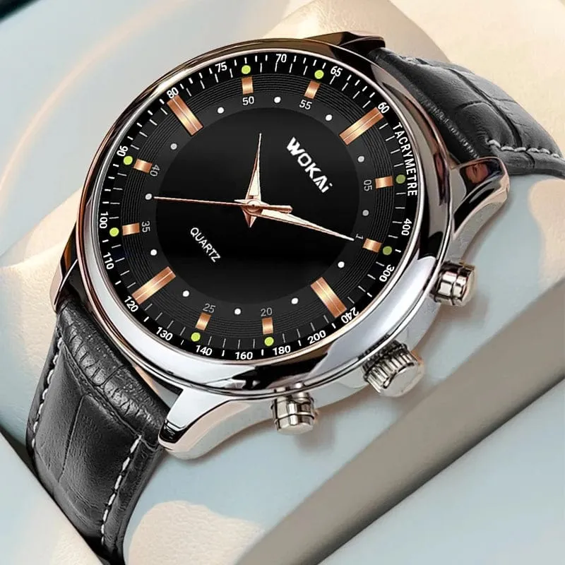 WOKAI hohe qualität casual herren gürtel quarzuhr klassische retro römischen einfachen stil business männlichen studenten elektronische uhr
